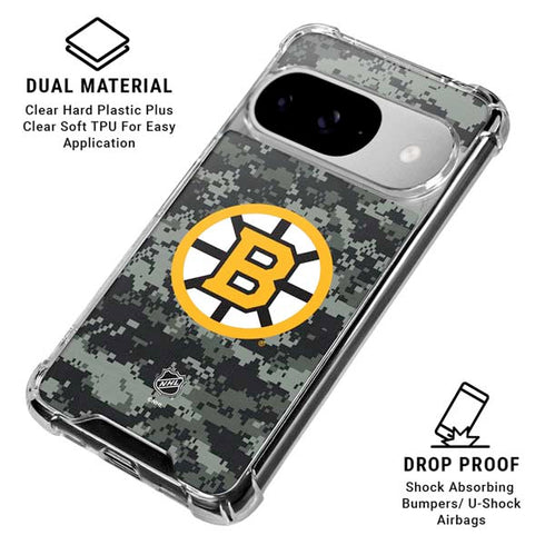NHL Boston Bruins Camo Google Pixel 10 Clear Case